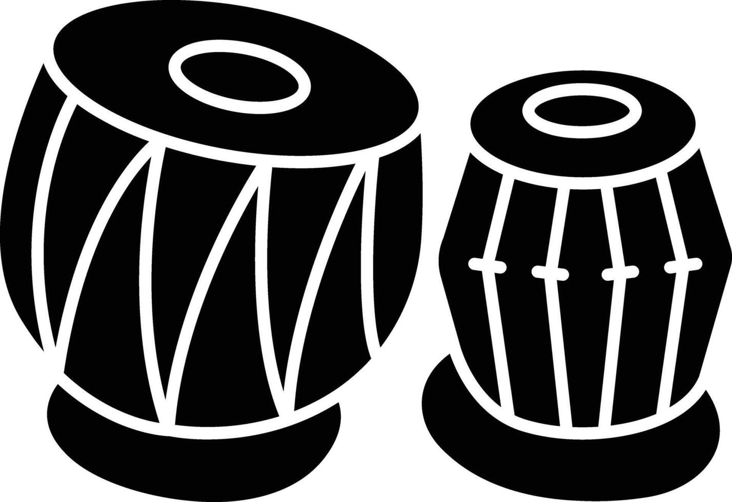Tabla solid glyph illustration vector