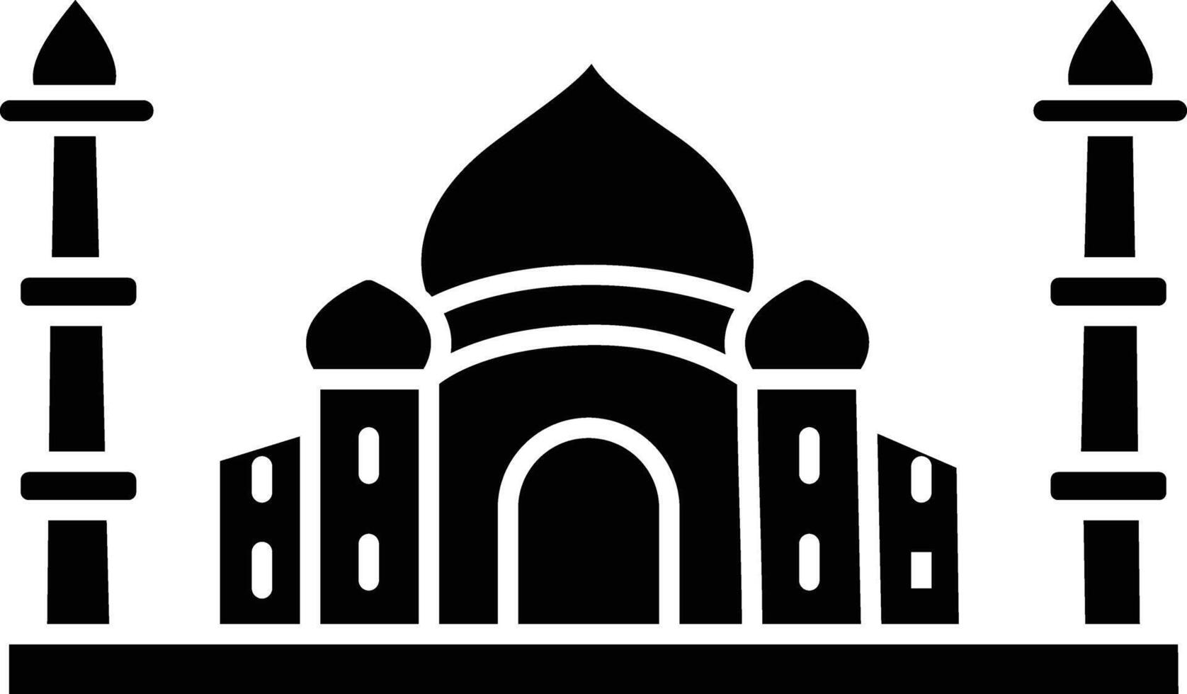 Tajmahal solid glyph illustration vector