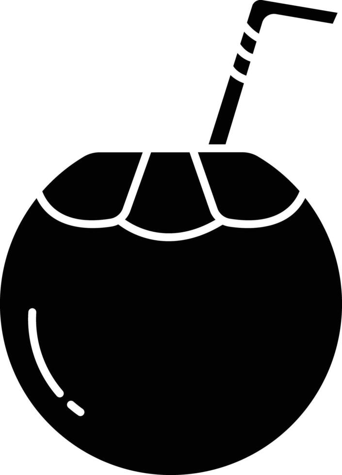 Tender coconut solid glyph illustration vector