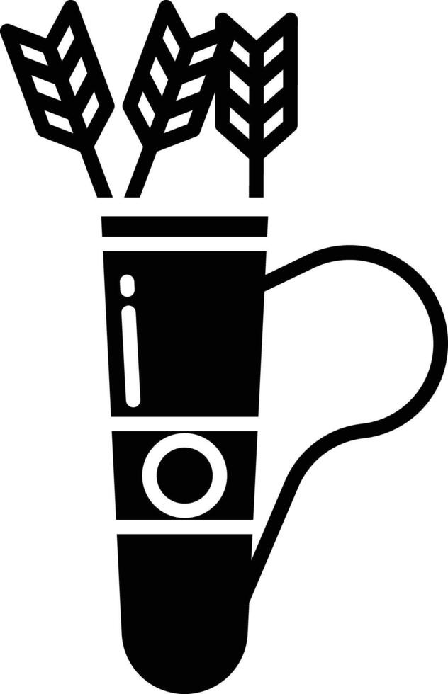 arrow bag solid glyph illustration vector