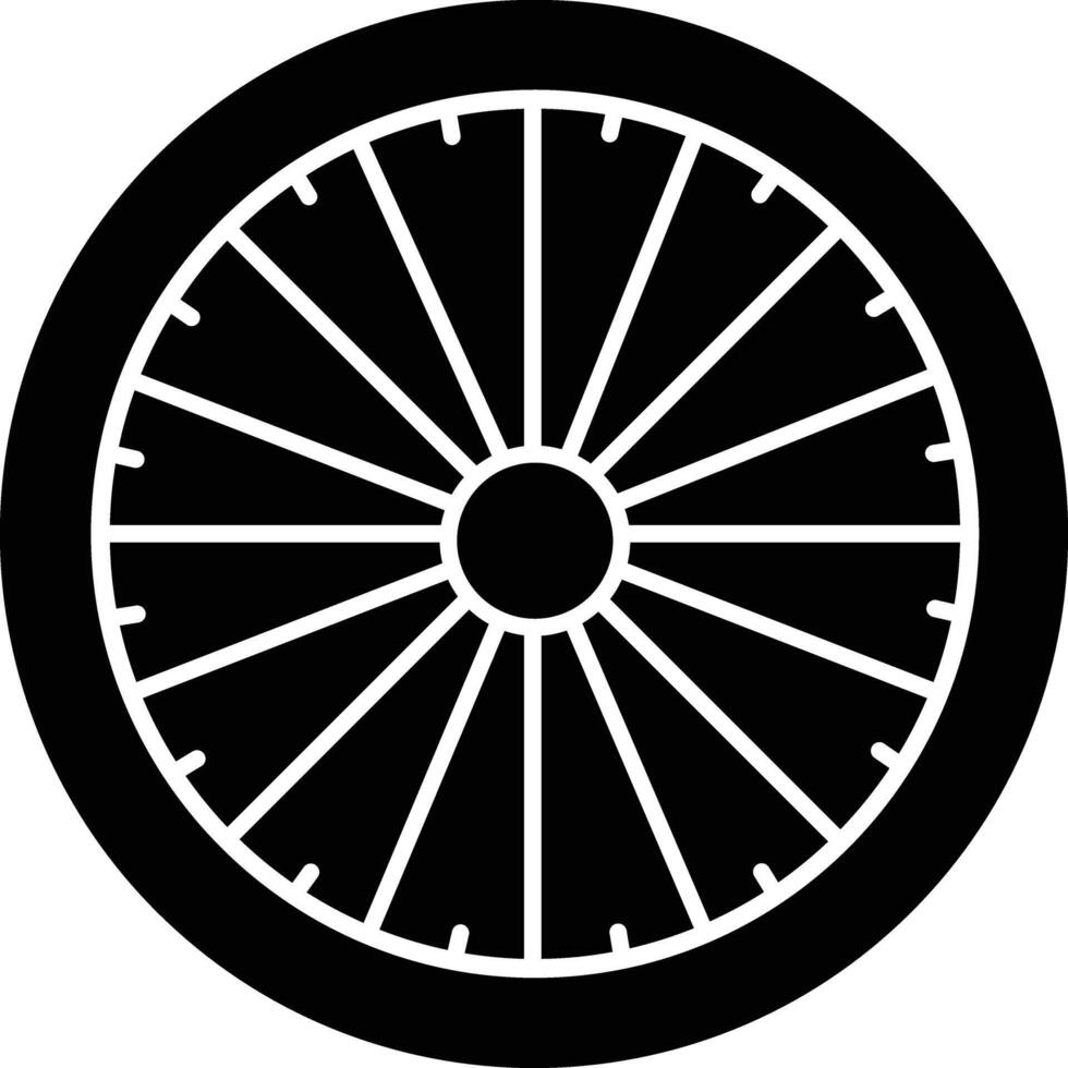 Dharma Wheel solid glyph illustration vector