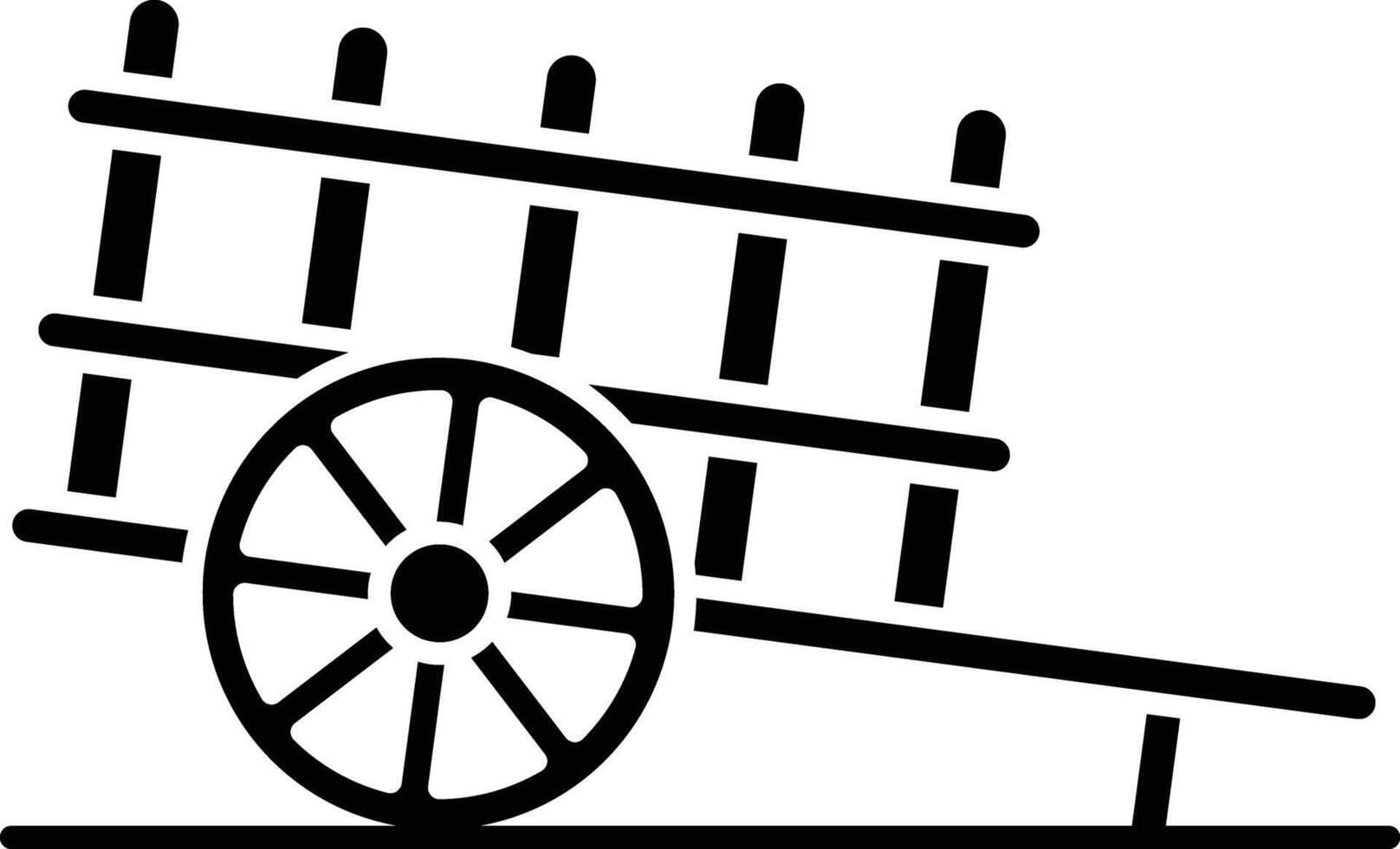 Bullock cart solid glyph illustration vector