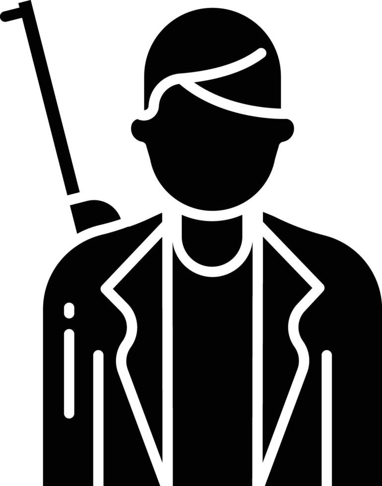 Hunting Man solid glyph illustration vector