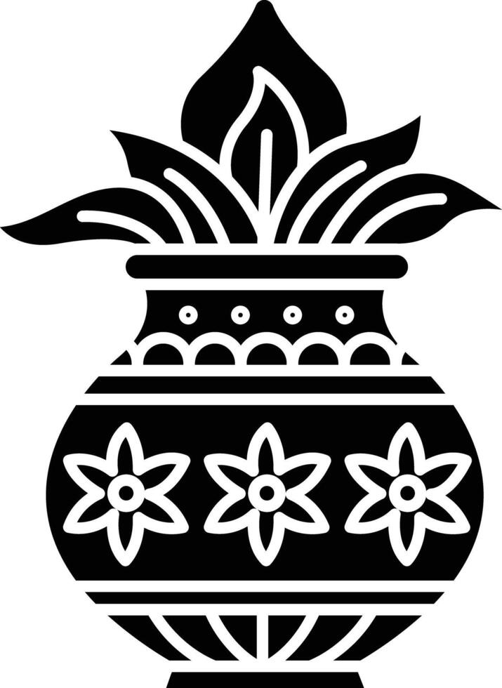 Kalasha solid glyph illustration vector