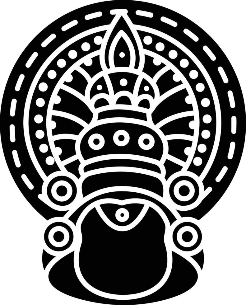 Kathakali solid glyph illustration vector