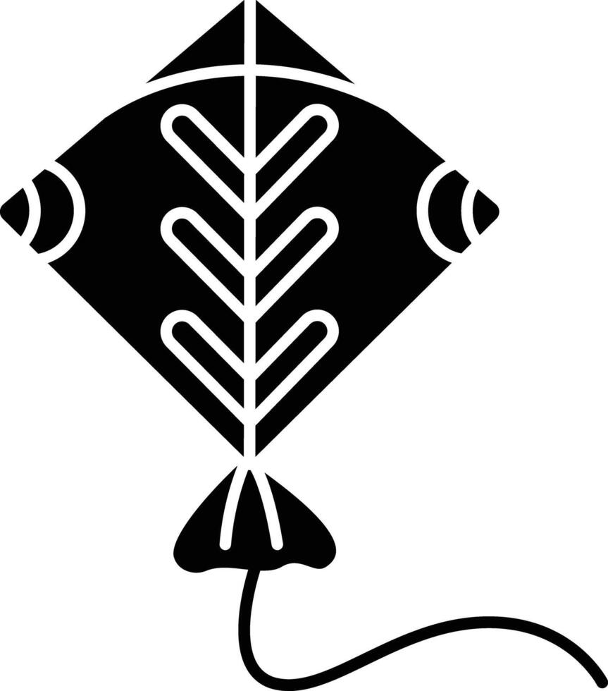 Kite solid glyph illustration vector