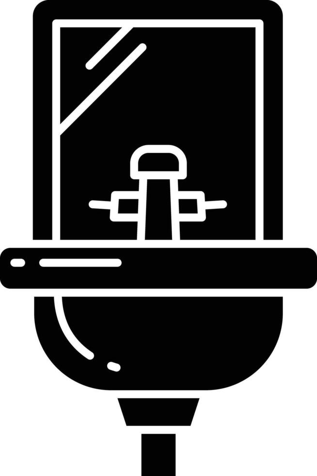 Hand wash solid glyph illustration vector
