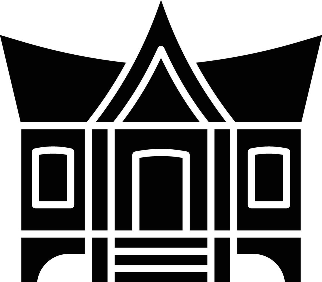 Gadang House solid glyph illustration vector