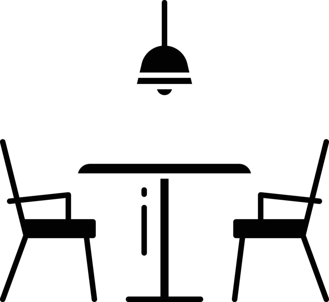 Restaurant table solid glyph illustration vector