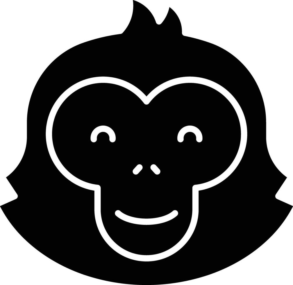 Orang Utan solid glyph illustration vector