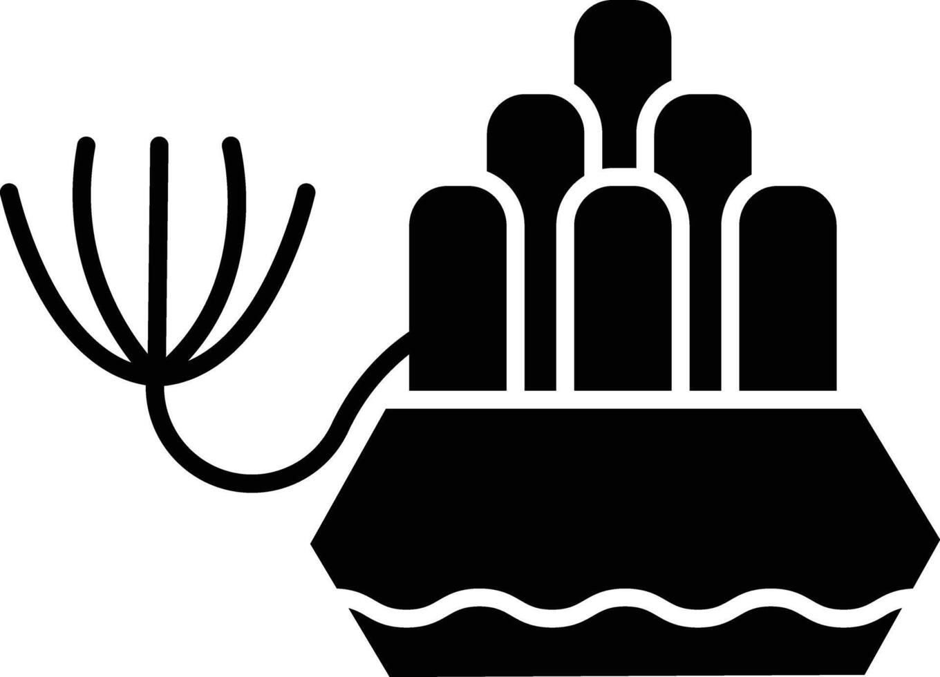 toes plant solid glyph illustration vector