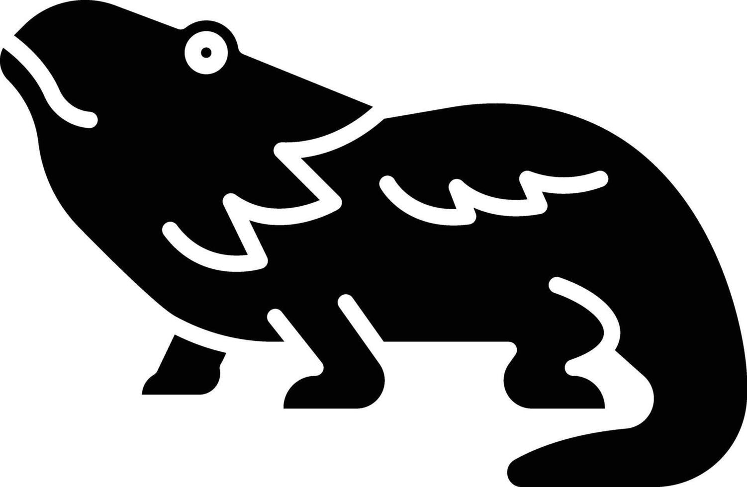 Bearded Dragon solid glyph illustration vector