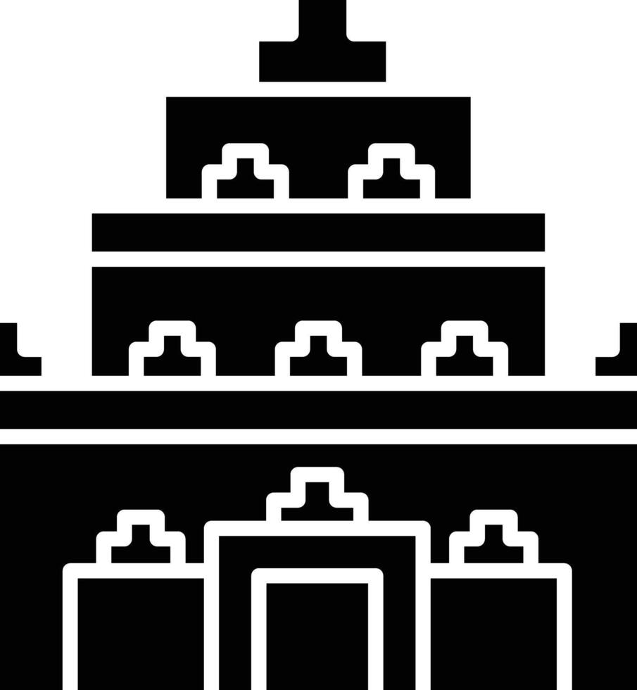 Prambanan Temple solid glyph illustration vector