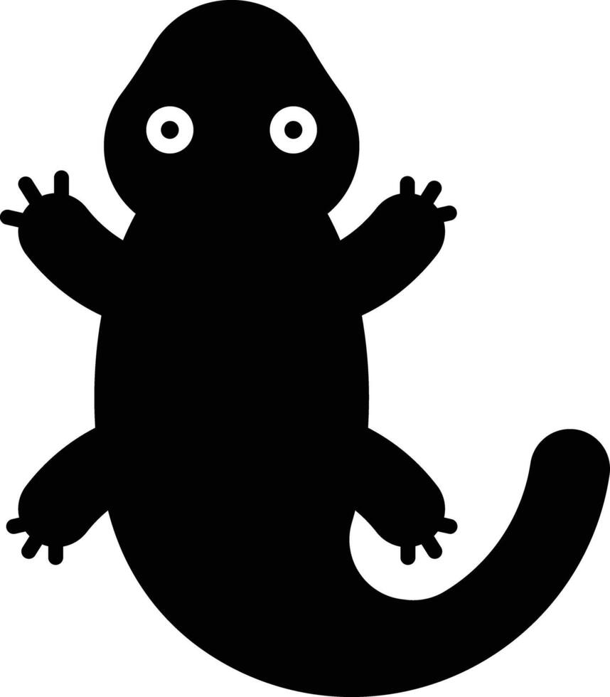 Salamander solid glyph illustration vector