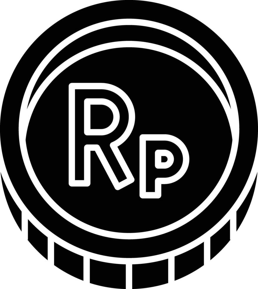 Rupiah solid glyph illustration vector