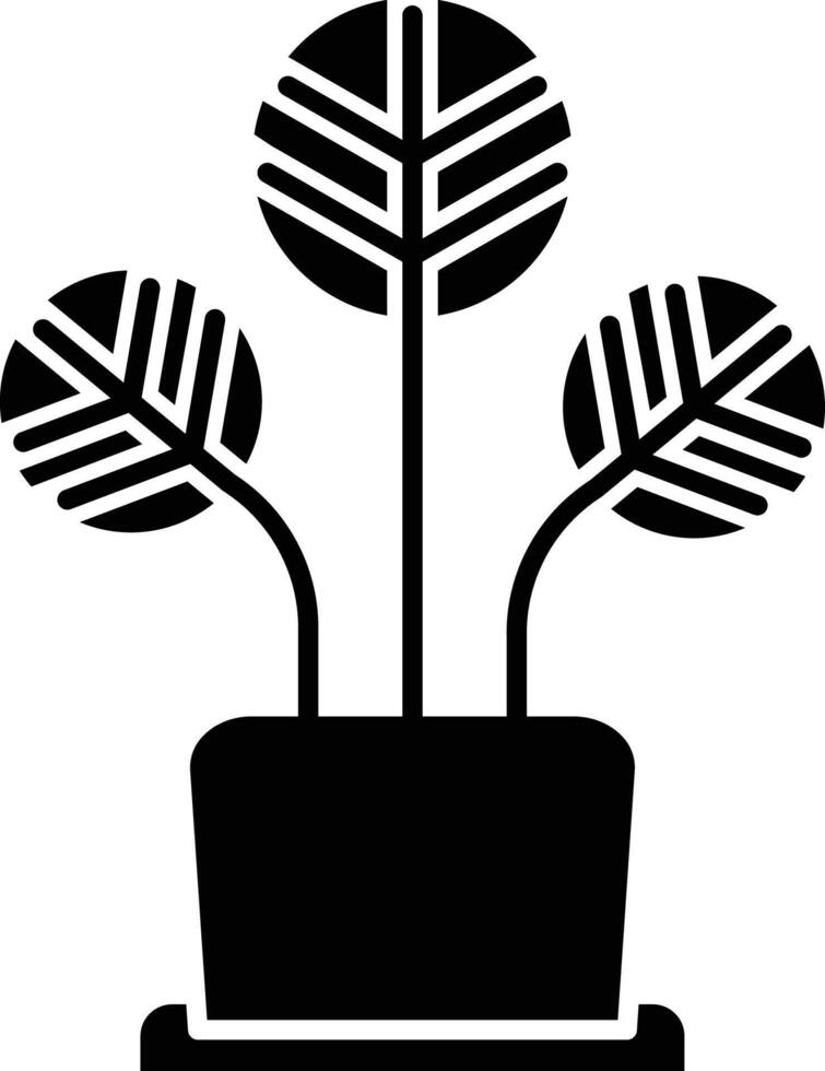 ripple peperomia plant solid glyph illustration vector