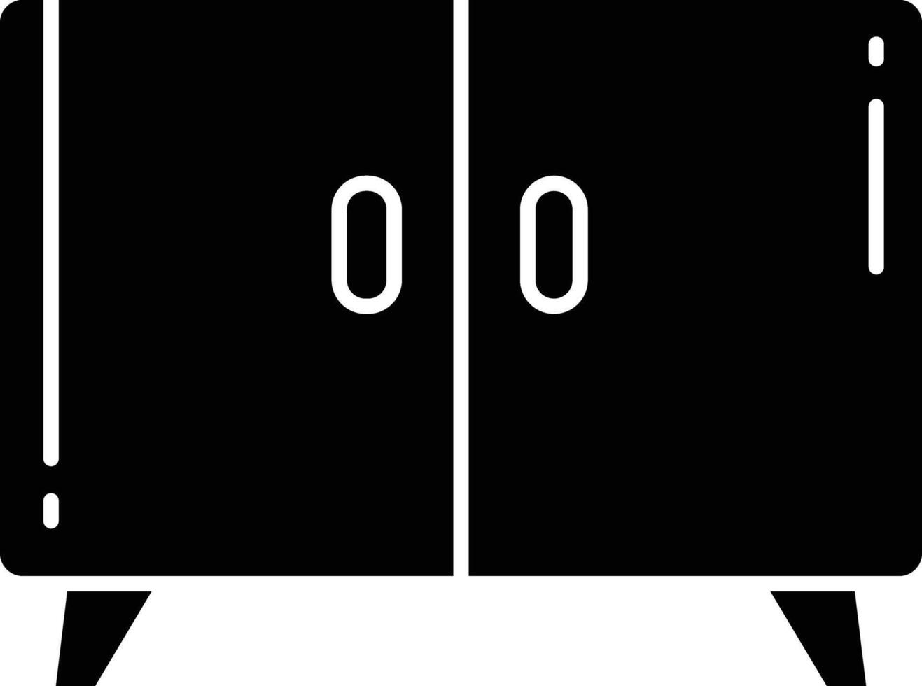 Cupboard solid glyph illustration vector