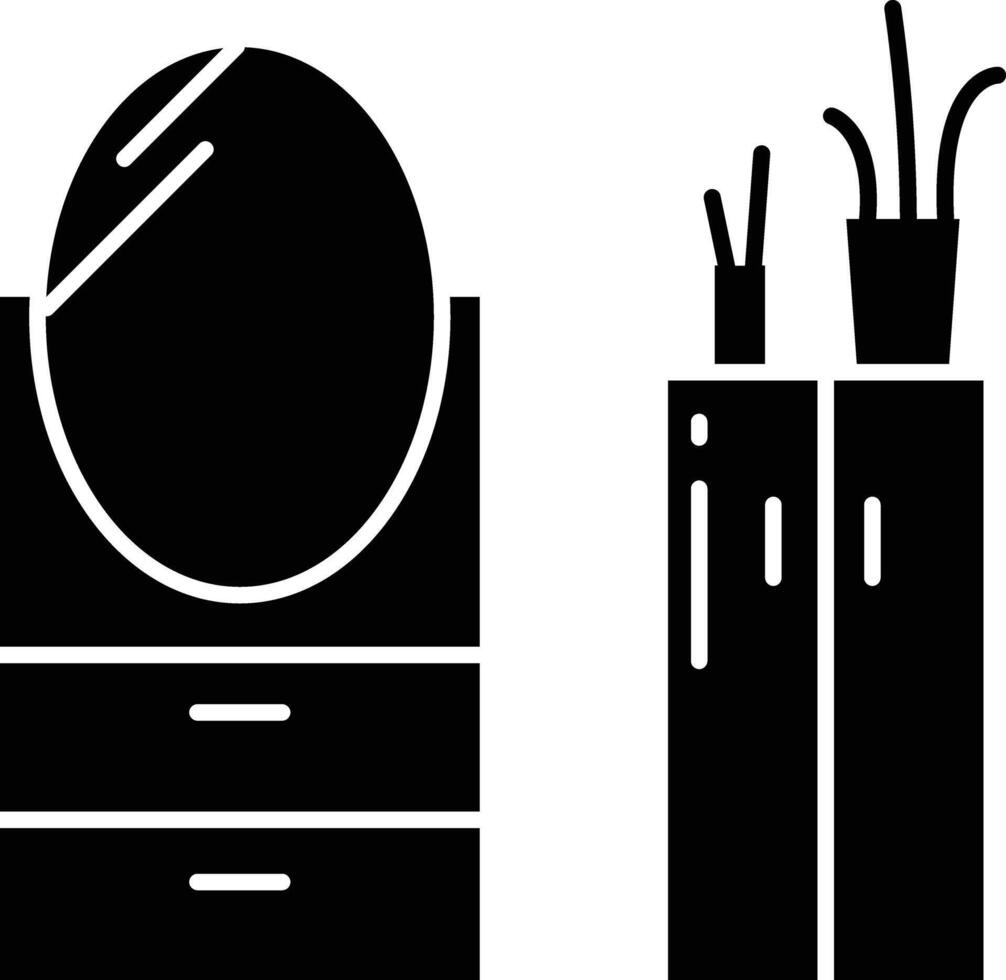 Mirror storage solid glyph illustration vector