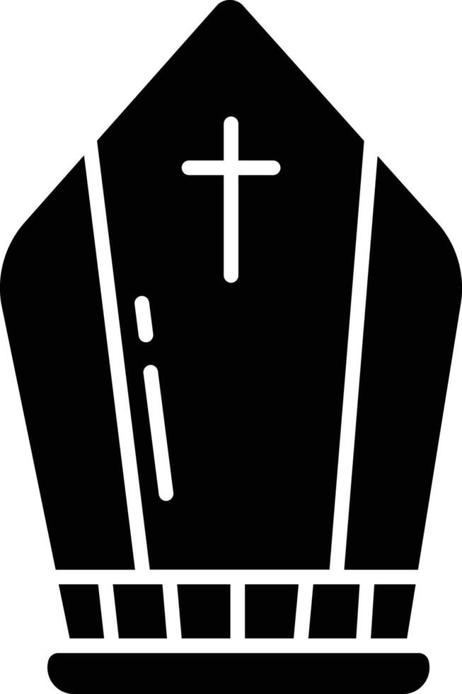 Pope Crown solid glyph illustration vector