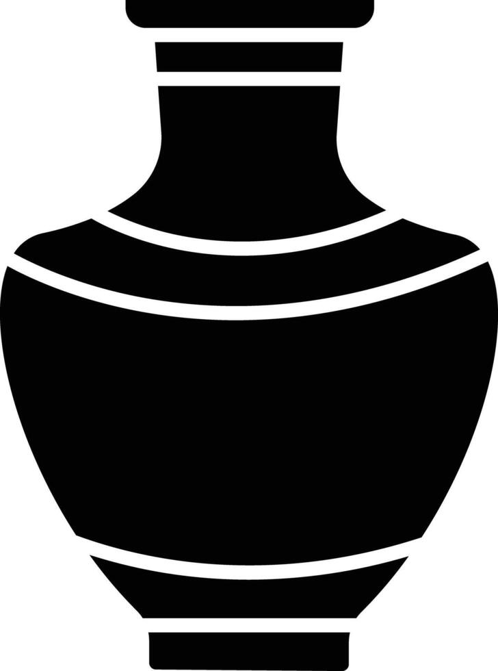 Vase solid glyph illustration vector