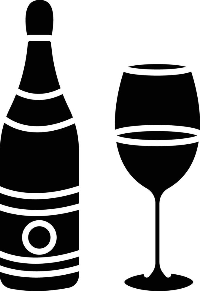 Champagne solid glyph illustration vector