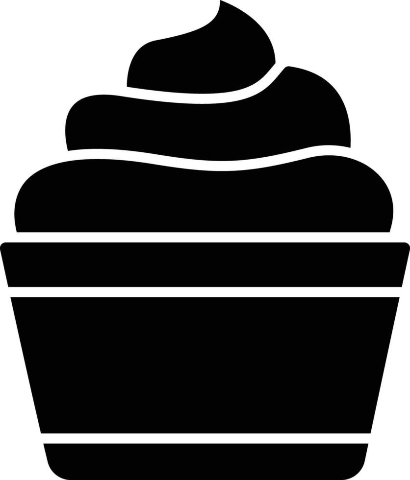 Mascarpone dish solid glyph illustration vector