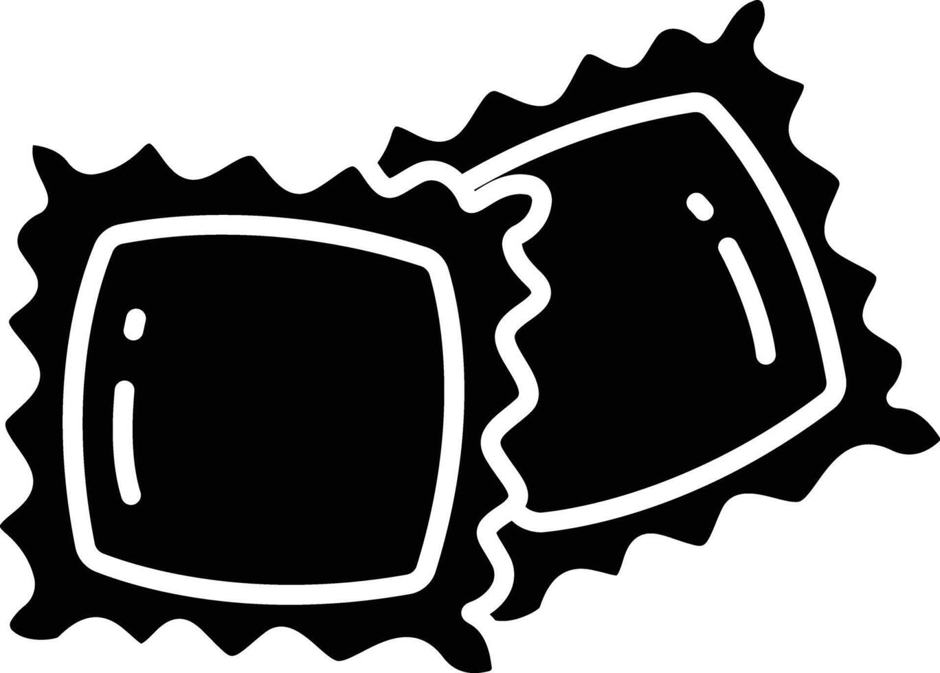 Ravioli solid glyph illustration vector
