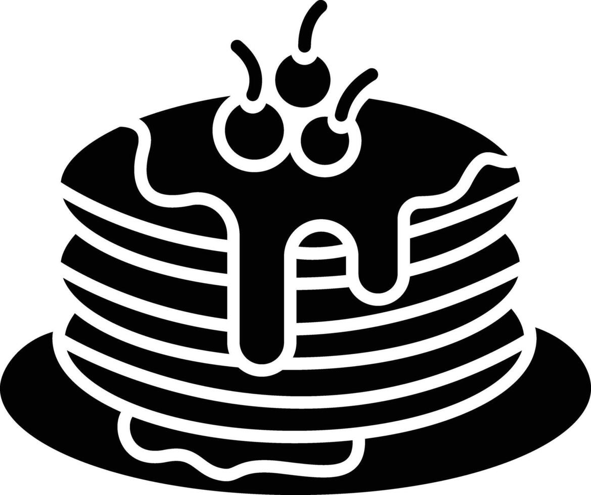 Pan cake solid glyph illustration vector