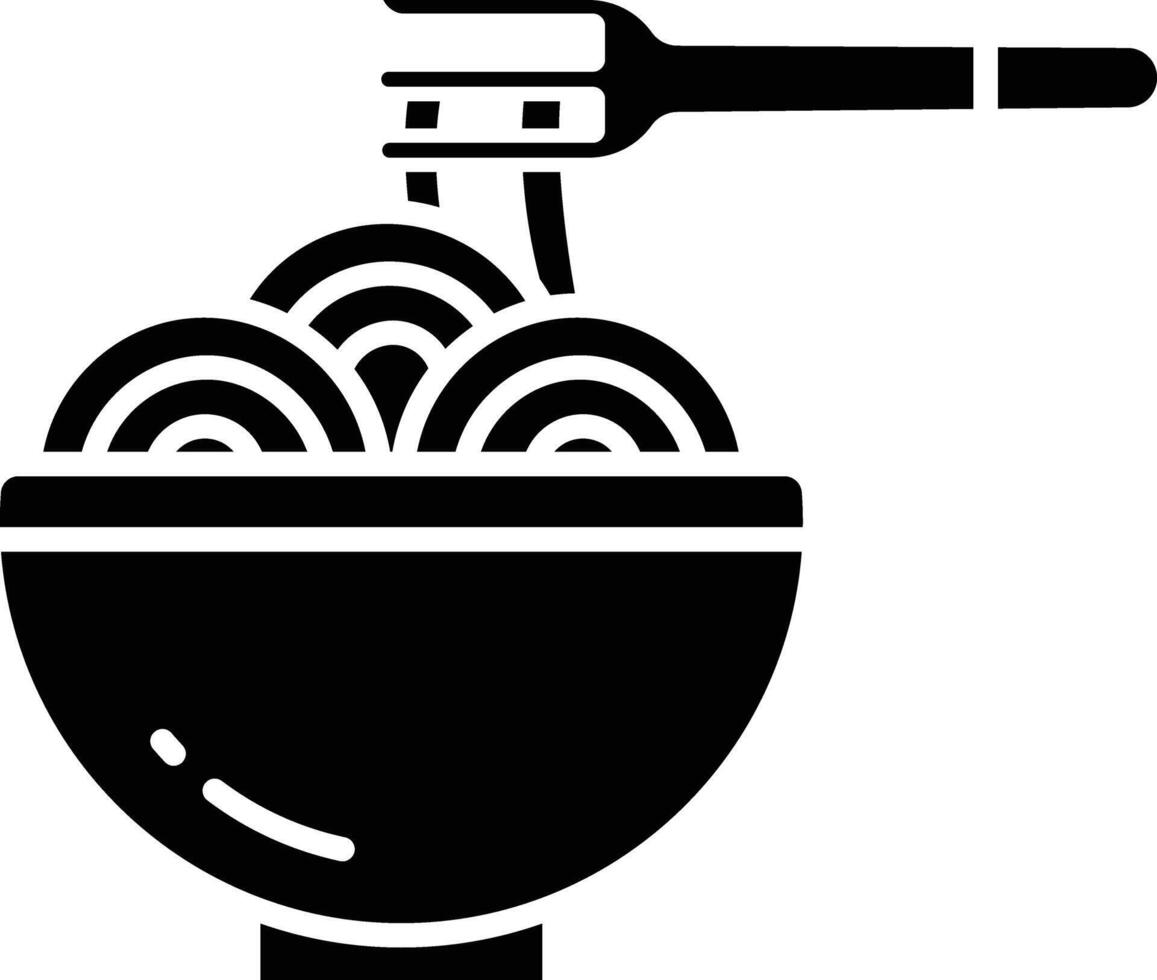 Spaghetti solid glyph illustration vector