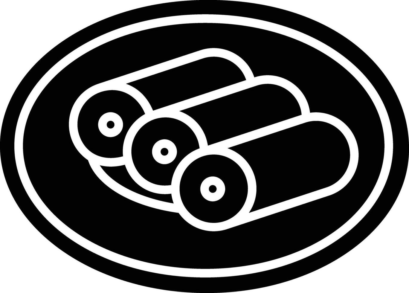 Cannelloni solid glyph illustration vector