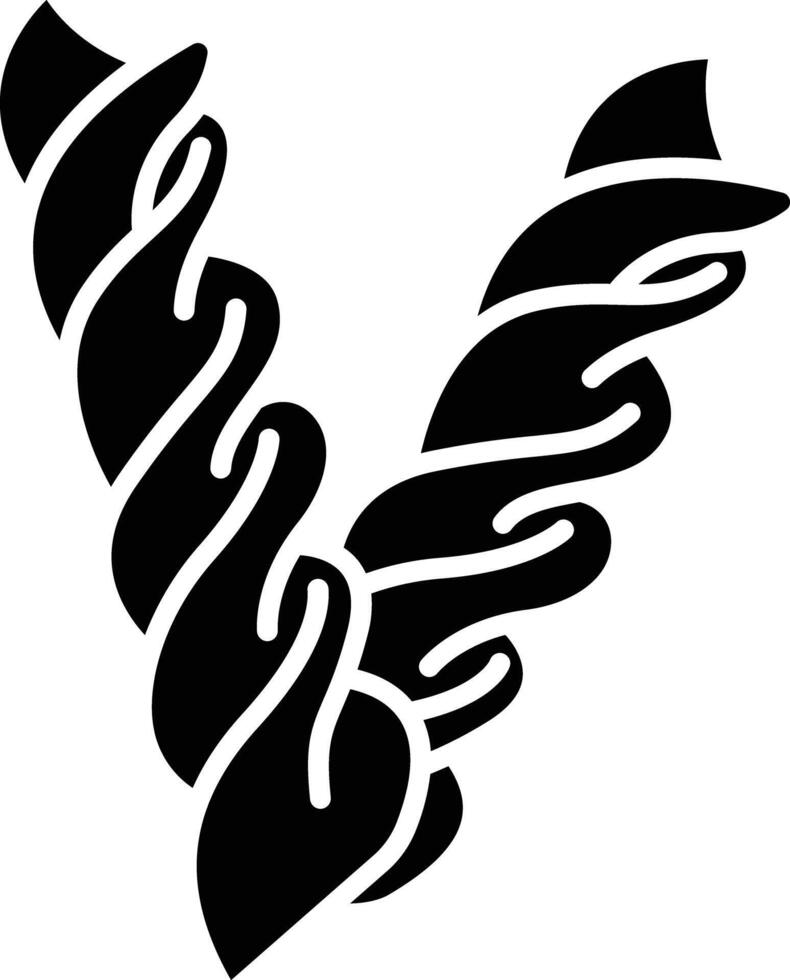 Fusilli solid glyph illustration vector