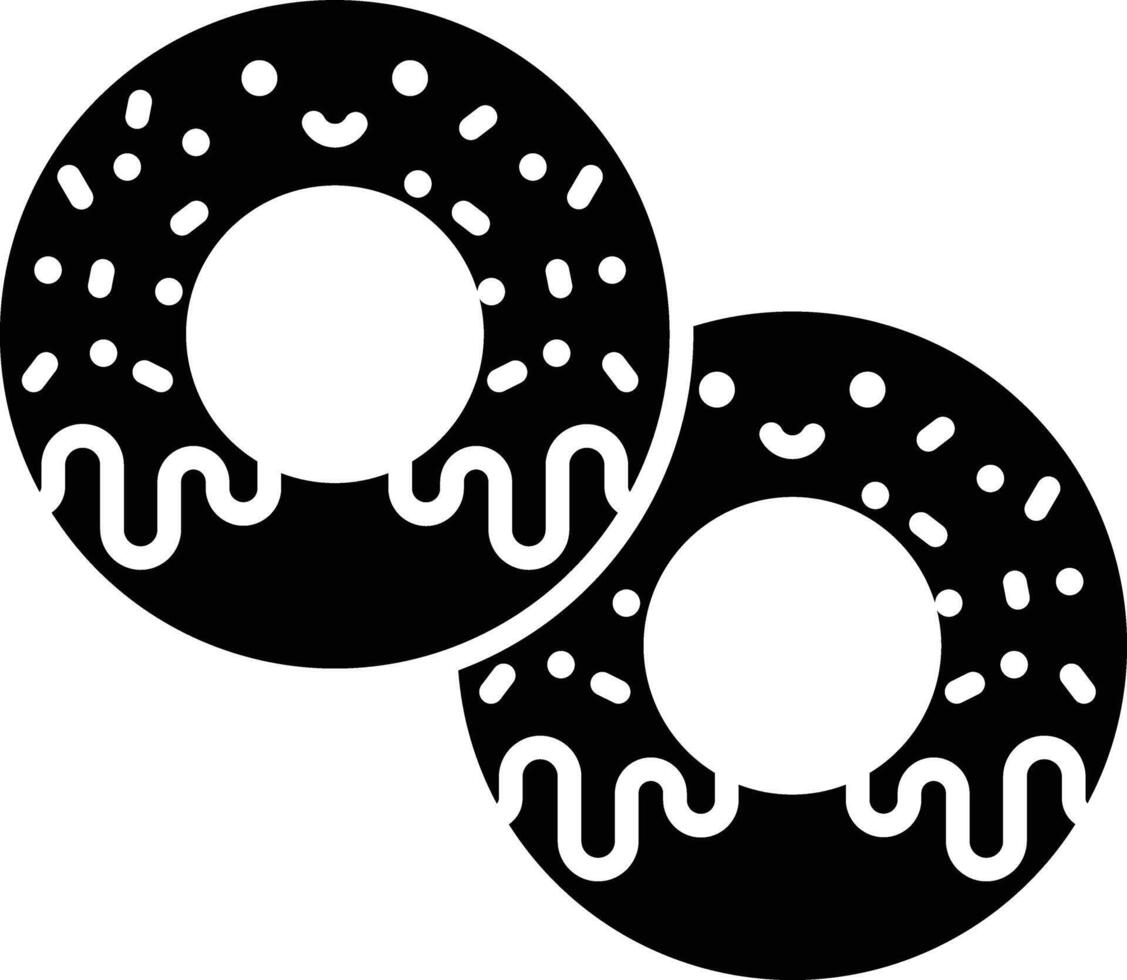 Donuts baked solid glyph illustration vector