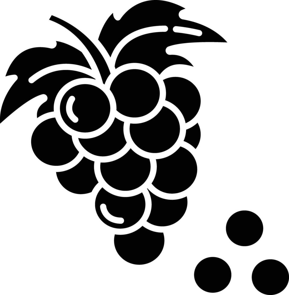 Grapes solid glyph illustration vector