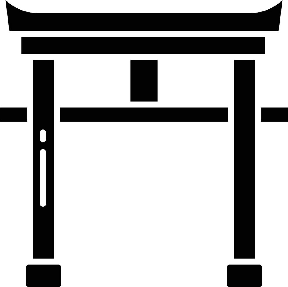 Japanese Gate solid glyph illustration vector