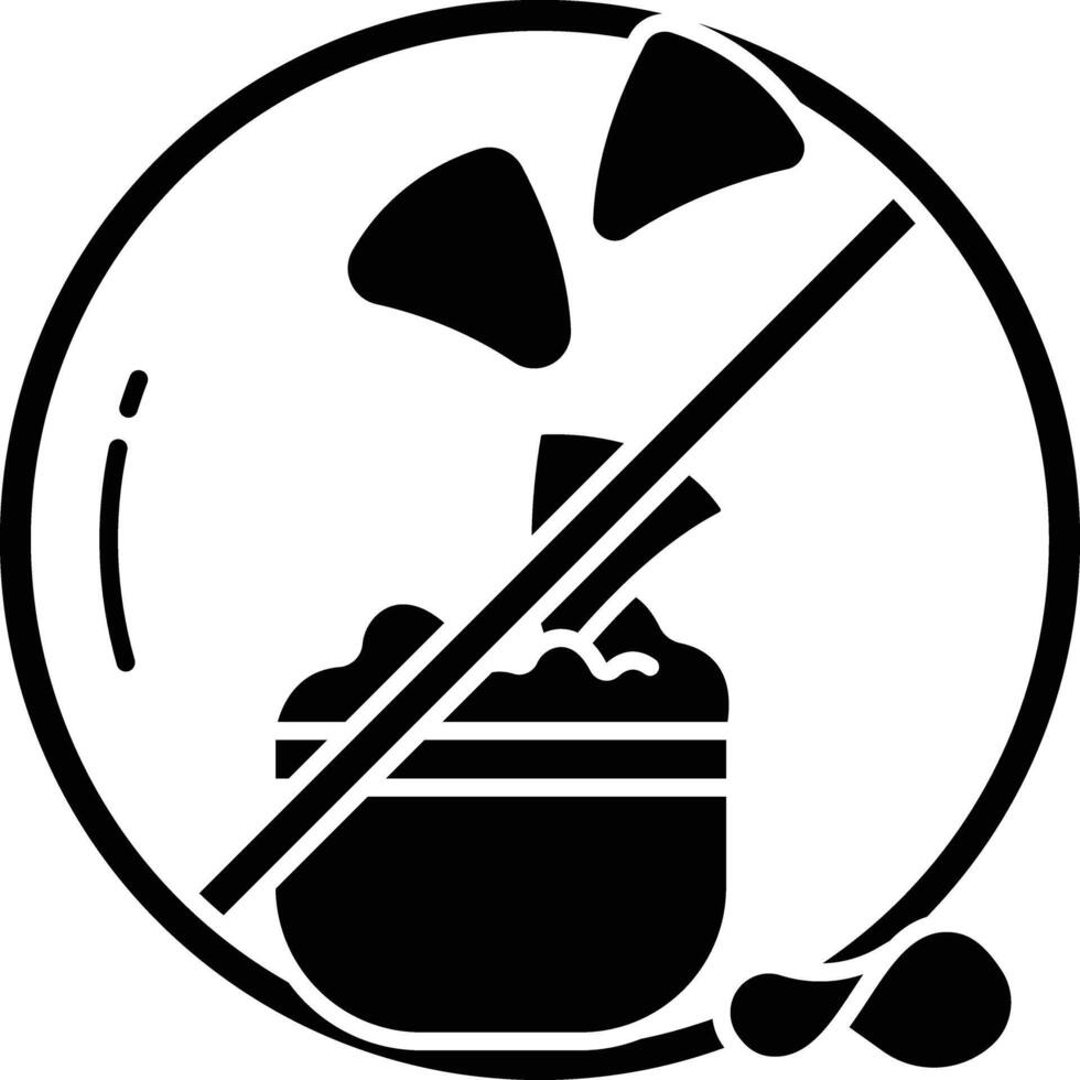 Avoid Chips solid glyph illustration vector