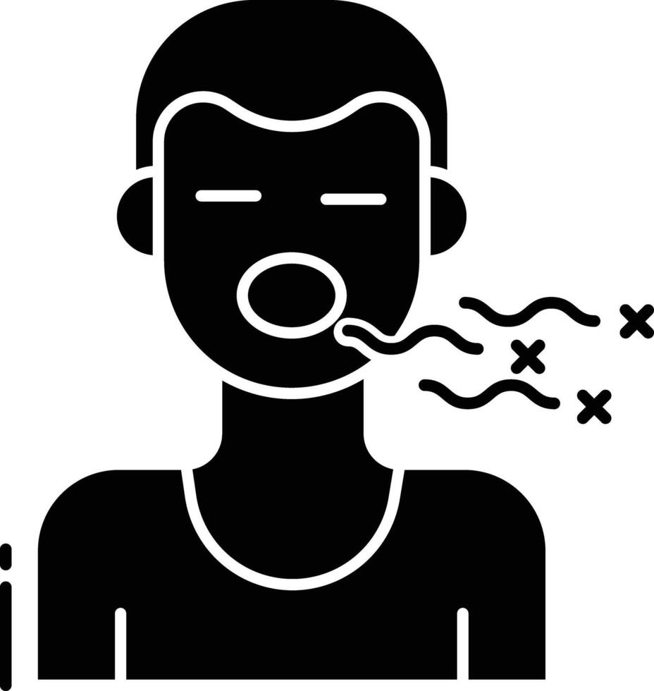 Bad Breath solid glyph illustration vector