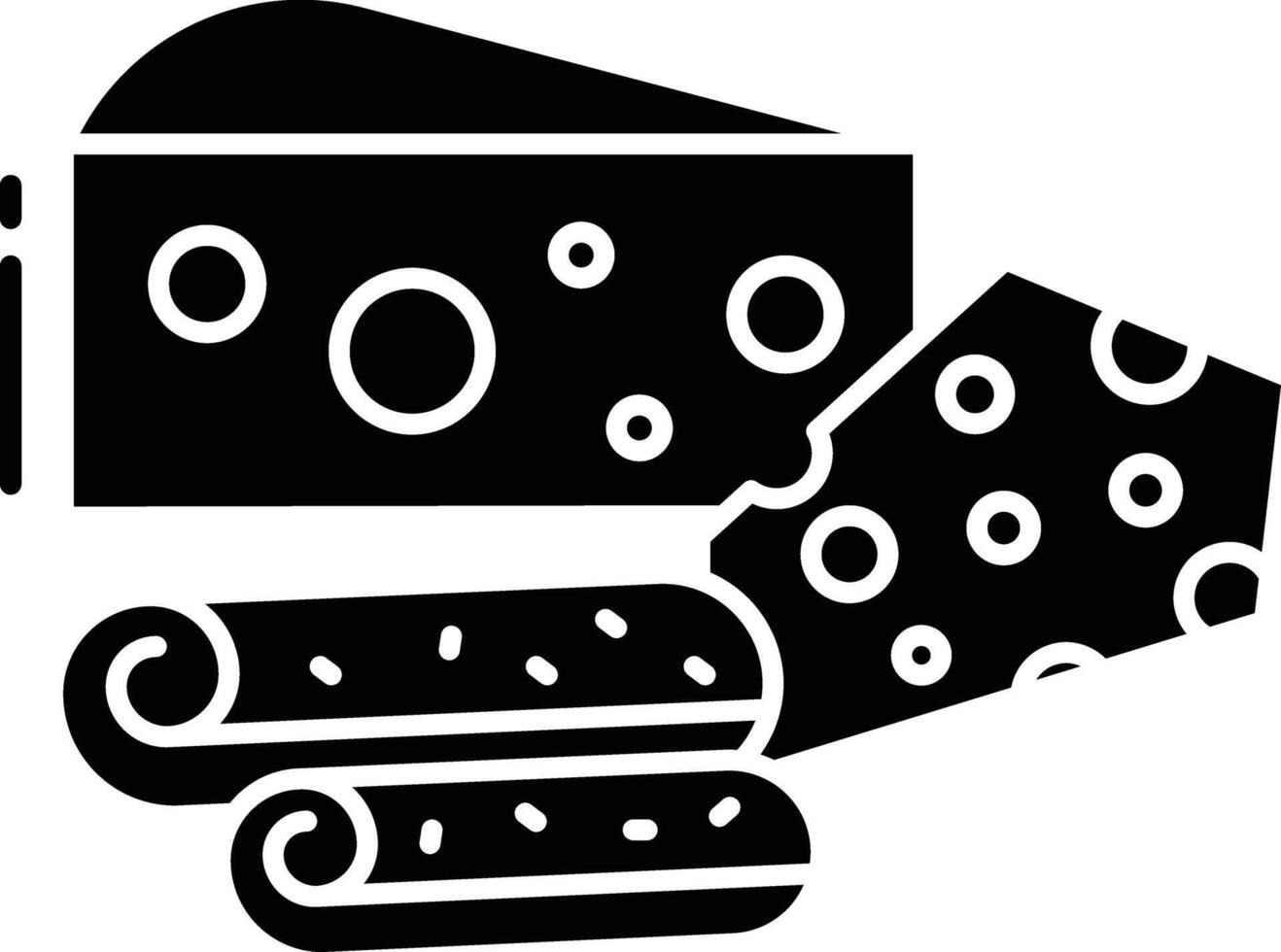 Cheese solid glyph illustration vector