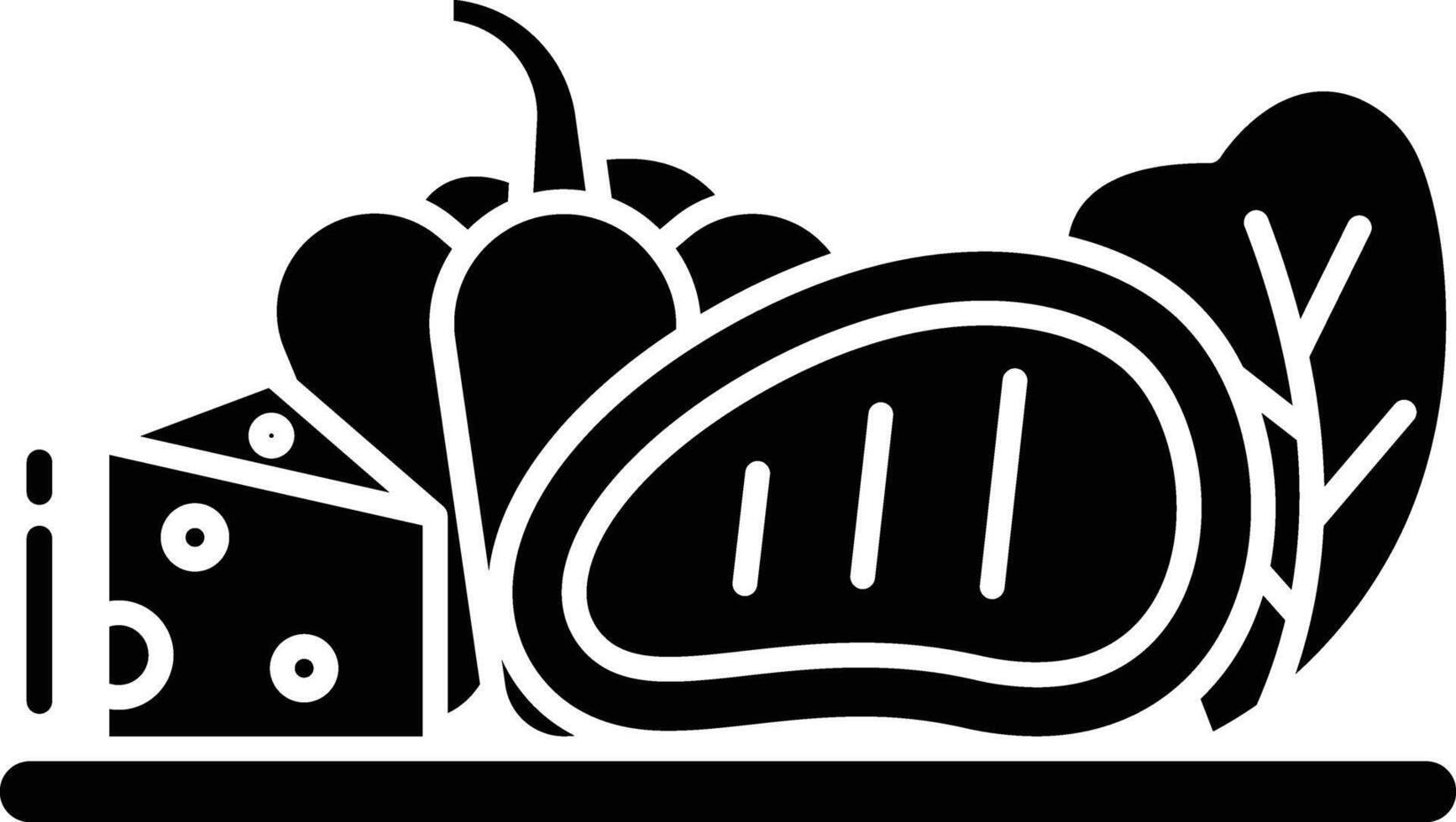 Keto breakfast solid glyph illustration vector