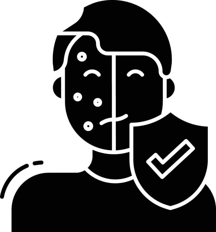 Improves acne solid glyph illustration vector