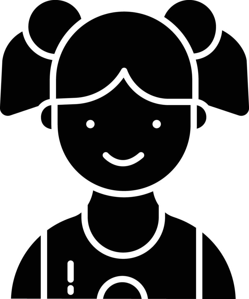 Girl solid glyph illustration vector