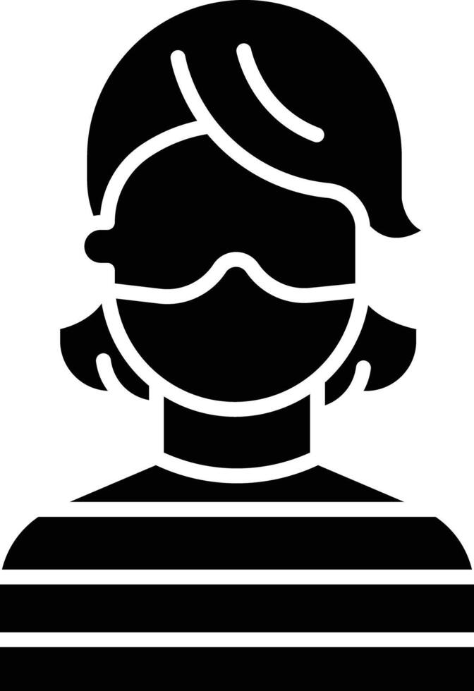 Mask Woman solid glyph illustration vector