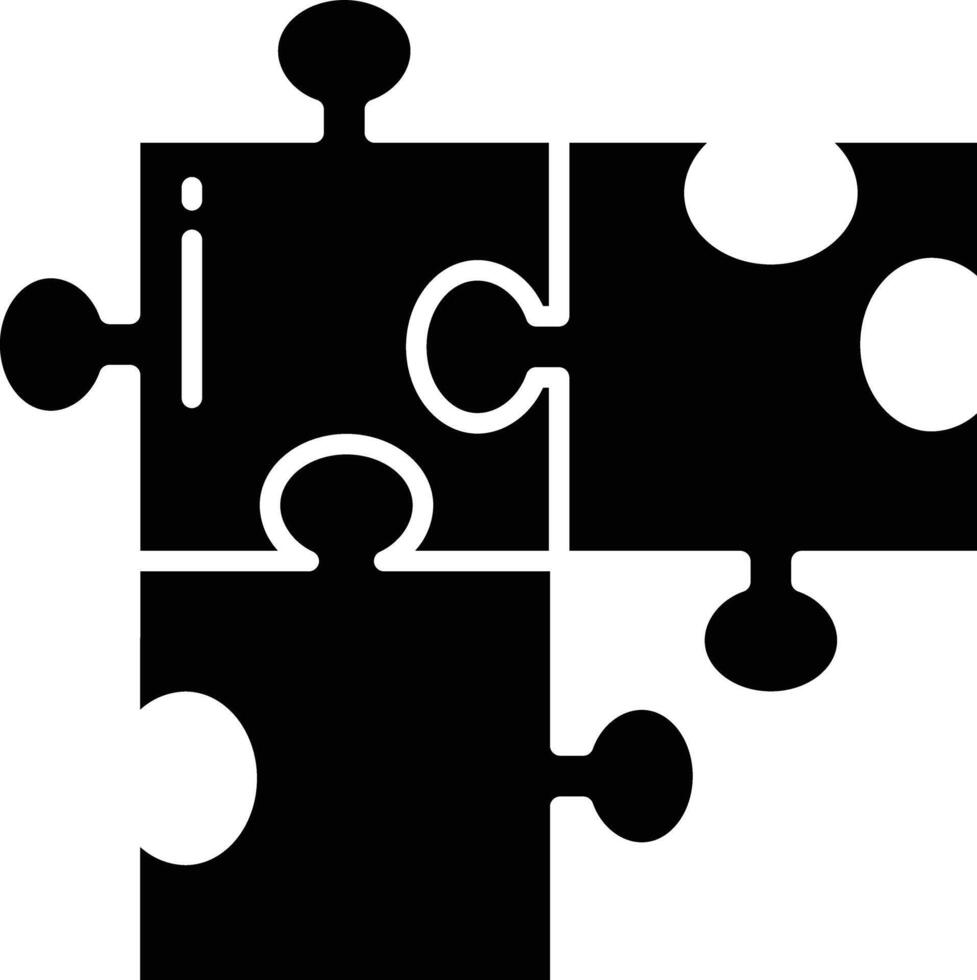 puzzle solid glyph illustration vector