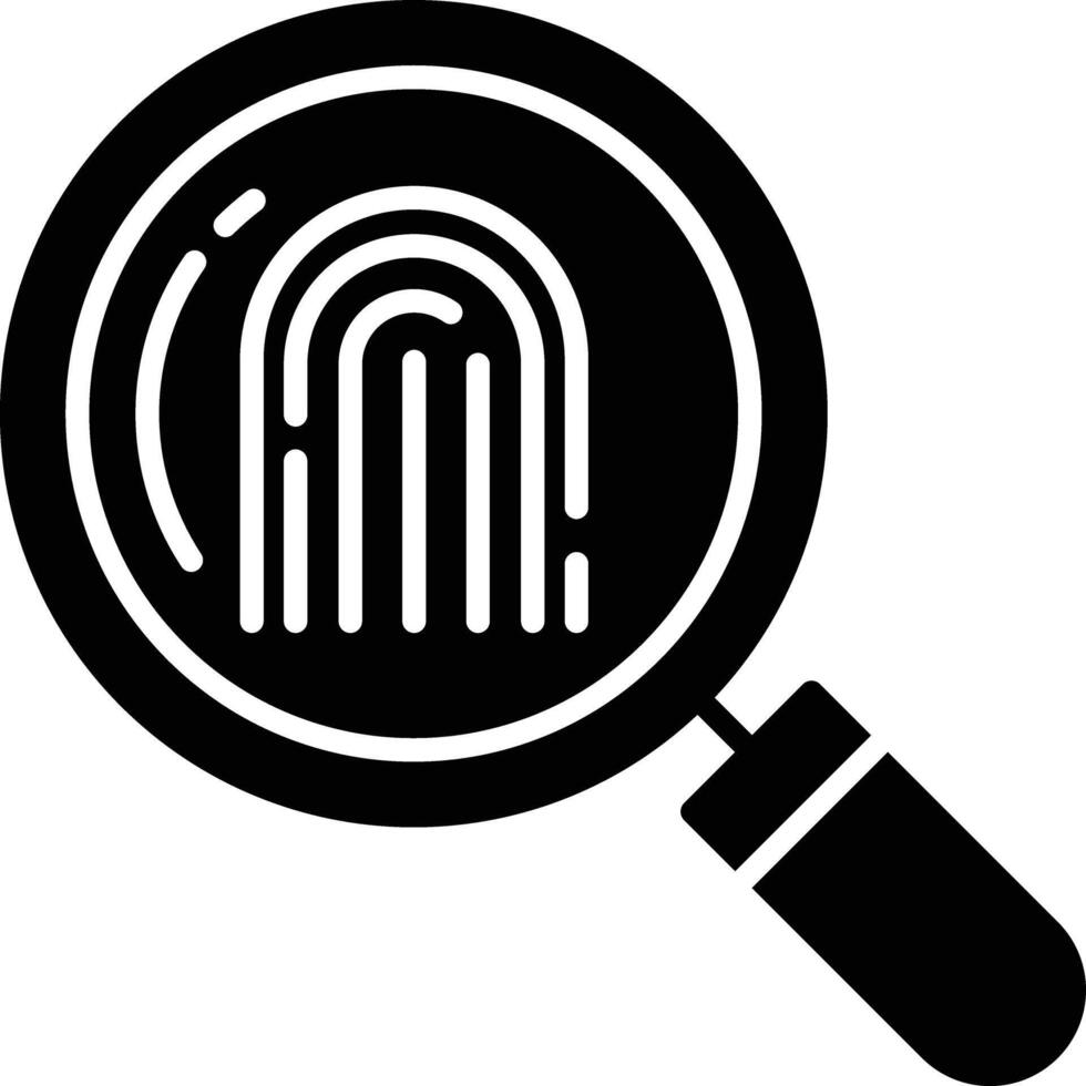 Search Fingerprint solid glyph illustration vector