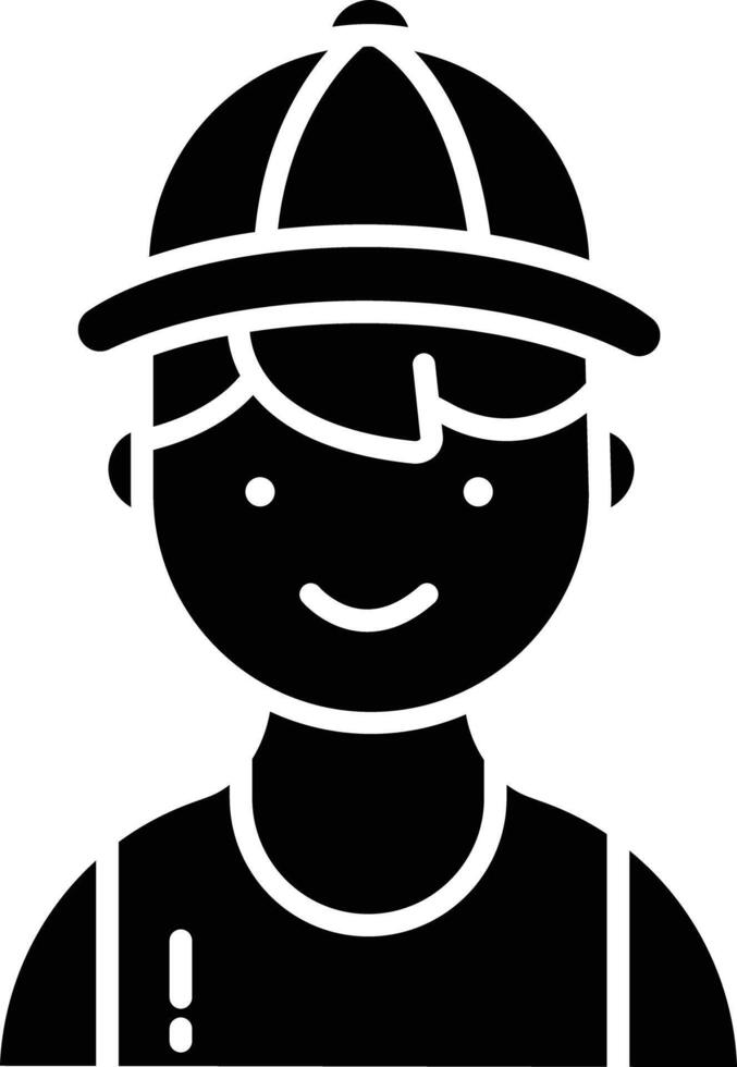 Boy solid glyph illustration vector