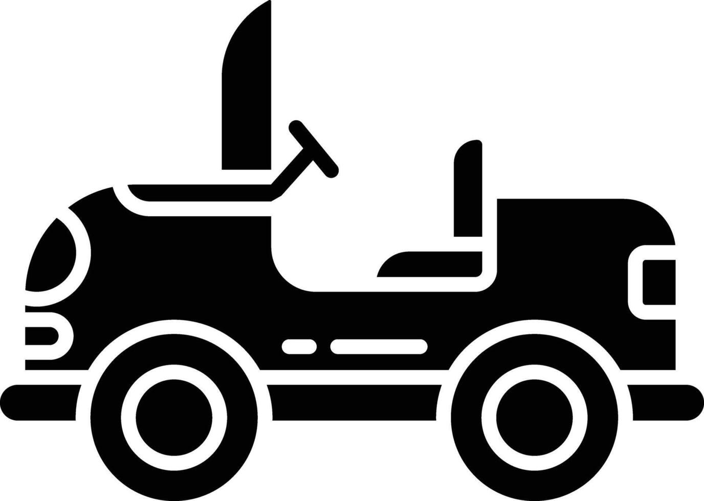 Toy car solid glyph illustration vector