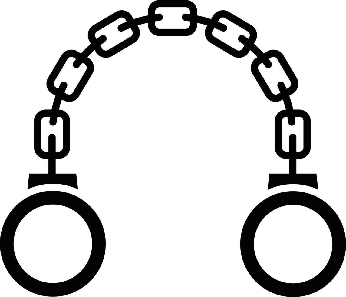 Handcuffs solid glyph illustration vector