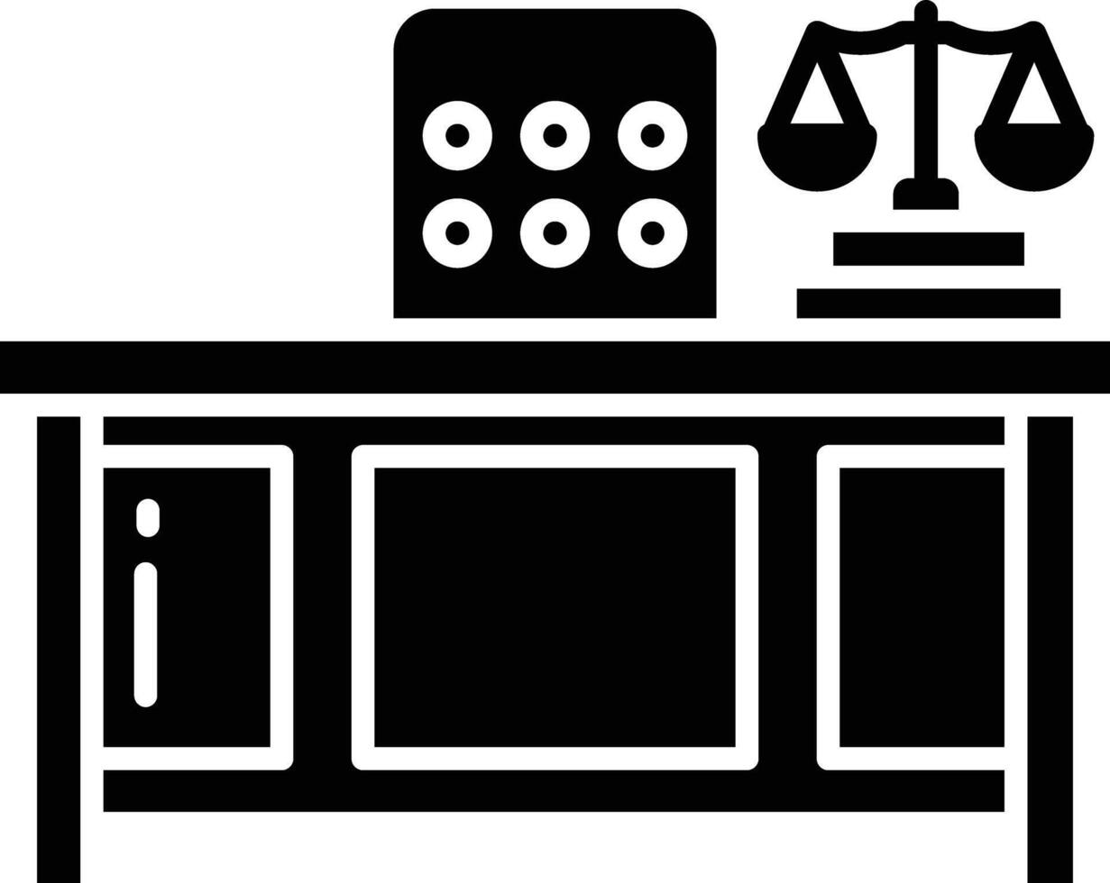 Desk solid glyph illustration vector