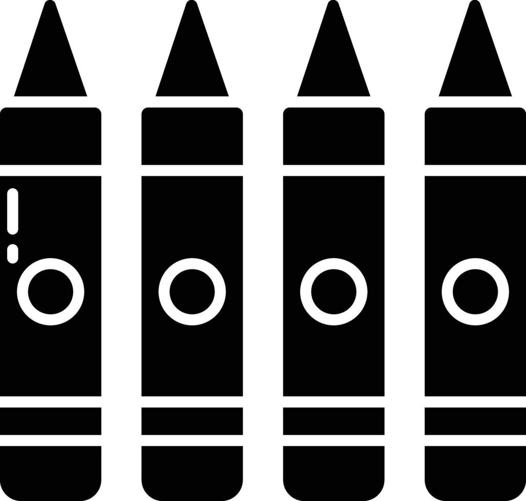 Crayon solid glyph illustration vector