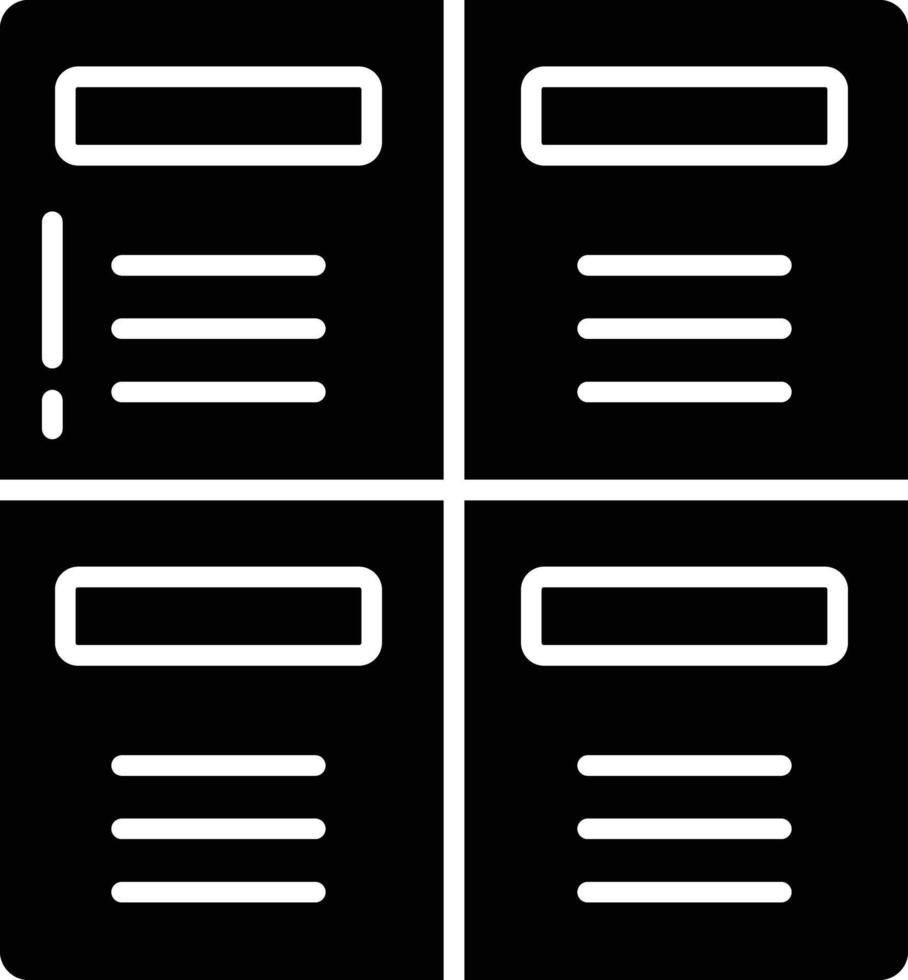 Lockers solid glyph illustration vector