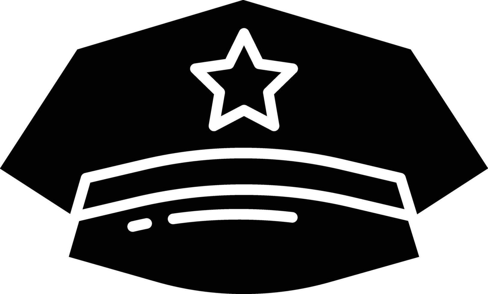 police Hat solid glyph illustration vector